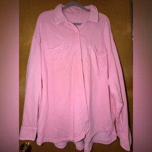 Aerie SZ XL Mineral Washed French Terry Button Down - Amazing layering piece!